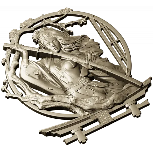 stl модель "Гейша-воительница" - 3d модель stl для ЧПУ