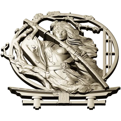 stl модель "Гейша-воительница" - 3d модель stl для ЧПУ