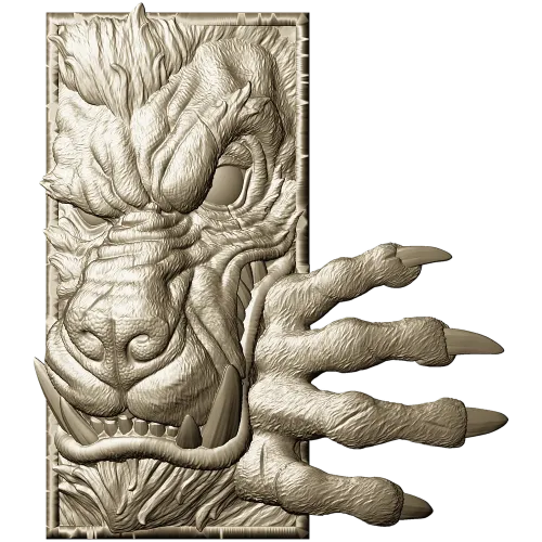 Wolf Paw Breakthrough - high-relief STL for CNC