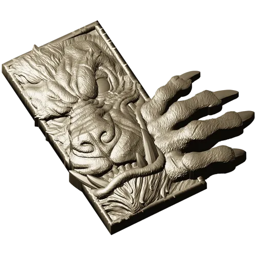 Wolf Paw Breakthrough - high-relief STL for CNC
