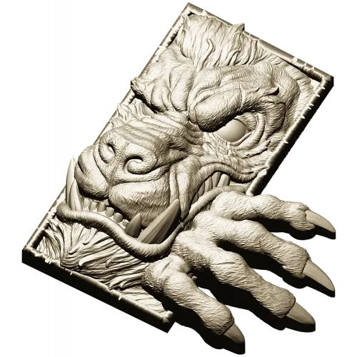 Wolf Paw Breakthrough - high-relief STL for CNC