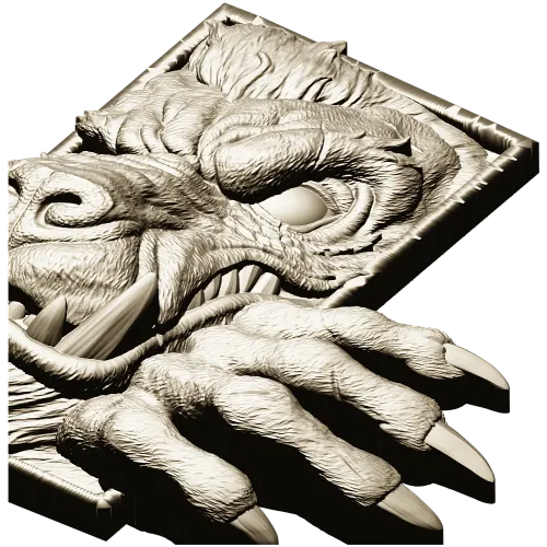 Wolf Paw Breakthrough - high-relief STL for CNC