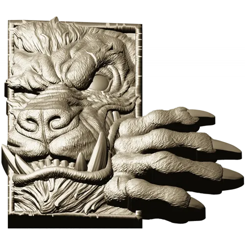 Wolf Paw Breakthrough - high-relief STL for CNC