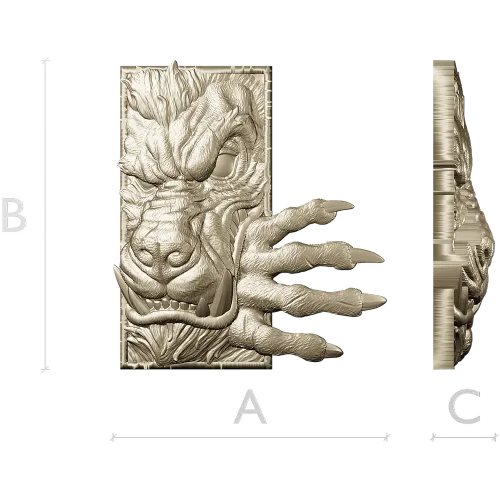 Wolf Paw Breakthrough - high-relief STL for CNC