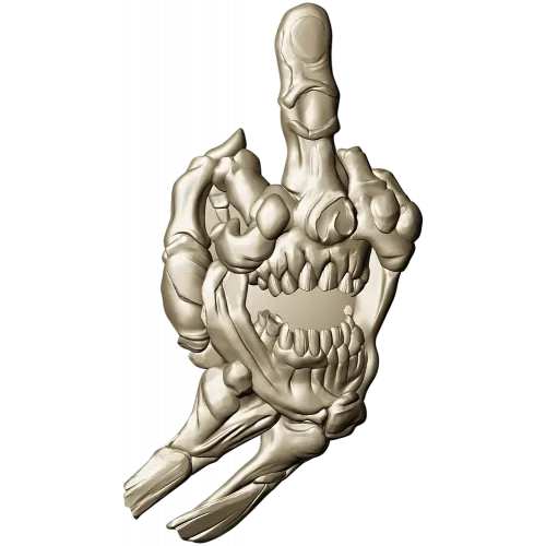 Defiant Skullhand - 3D STL model for CNC relief