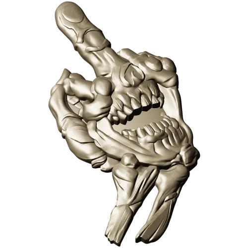 Defiant Skullhand - 3D STL model for CNC relief
