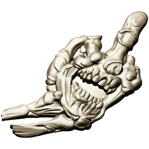 Defiant Skullhand - 3D STL model for CNC relief