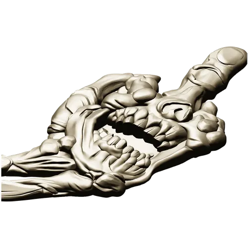 Defiant Skullhand - 3D STL model for CNC relief
