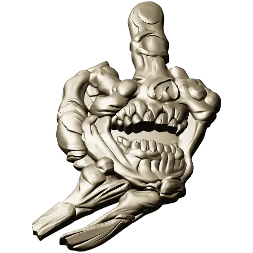 Defiant Skullhand - 3D STL model for CNC relief