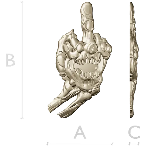 Defiant Skullhand - 3D STL model for CNC relief