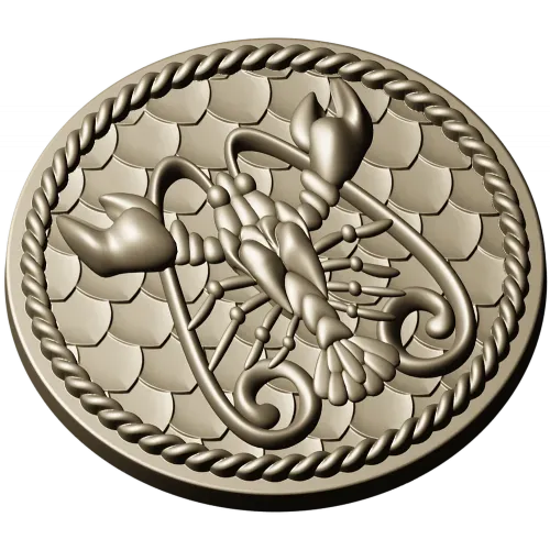 Cancer Zodiac Medallion STL - 3D Model for CNC Milling