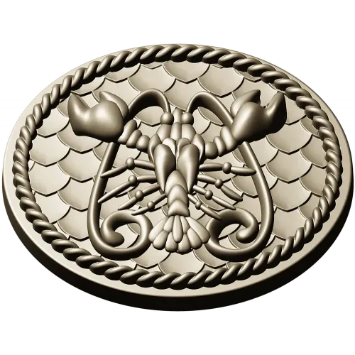 Cancer Zodiac Medallion STL - 3D Model for CNC Milling