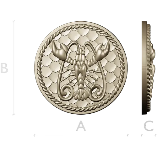 Cancer Zodiac Medallion STL - 3D Model for CNC Milling