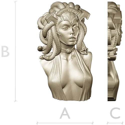 Бюст Медузы Горгоны - 3D модель STL для ЧПУ