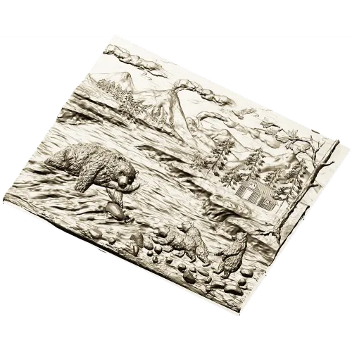 Fishing Bears bas-relief STL for CNC milling