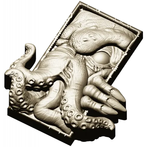 Kraken Embrace - octopus relief STL 3D model for CNC