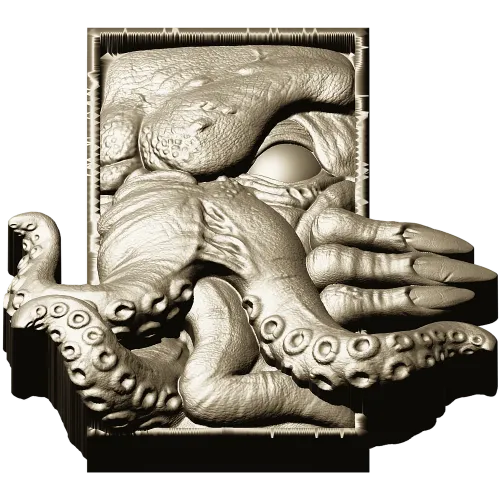 Kraken Embrace - octopus relief STL 3D model for CNC