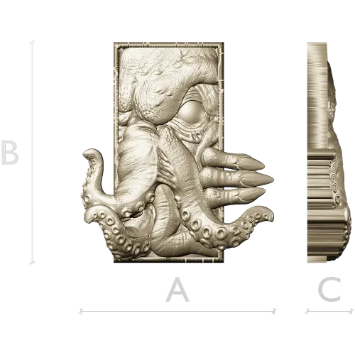 Kraken Embrace - octopus relief STL 3D model for CNC