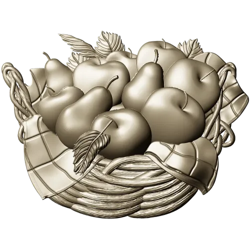 Fruit Basket Relief STL for CNC