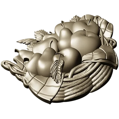 Fruit Basket Relief STL for CNC