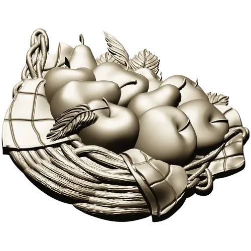 Fruit Basket Relief STL for CNC