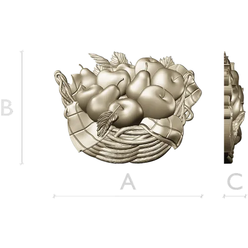 Fruit Basket Relief STL for CNC