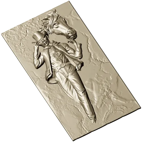 Cowboy and Horse High-Relief STL for CNC Routing