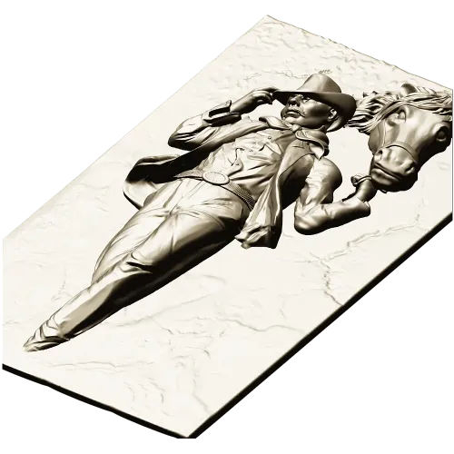 Cowboy and Horse High-Relief STL for CNC Routing