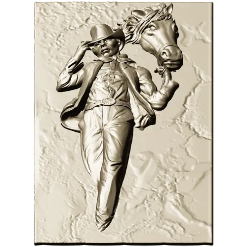 Cowboy and Horse High-Relief STL for CNC Routing
