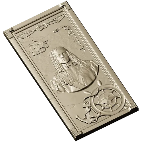 Pirate Captain High-Relief STL Panel for CNC