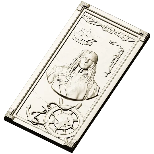 Pirate Captain High-Relief STL Panel for CNC
