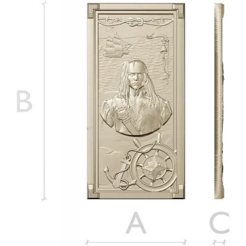 Pirate Captain High-Relief STL Panel for CNC
