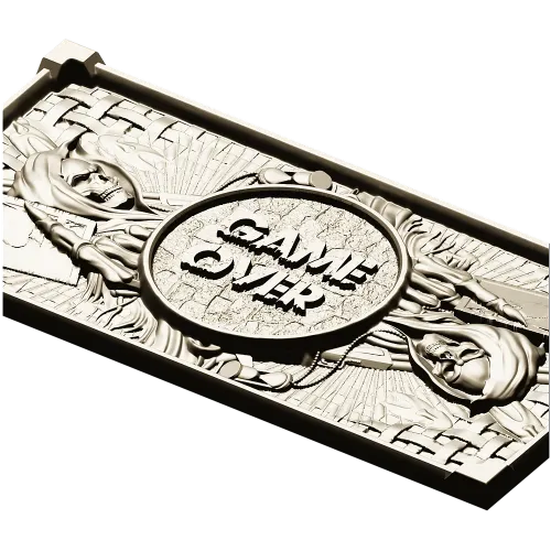 Game Over High-Relief Plaque STL for CNC