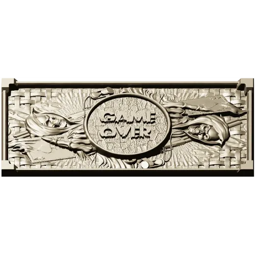 Game Over High-Relief Plaque STL for CNC
