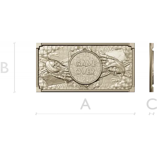 Game Over High-Relief Plaque STL for CNC