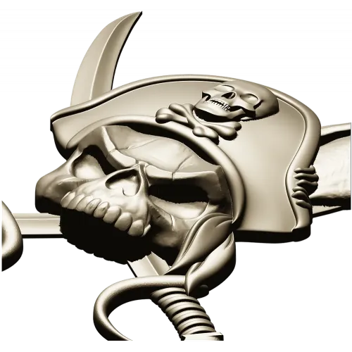 Pirate Skull with Parrot - STL 3D Model for CNC