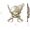 Pirate Skull with Parrot - STL 3D Model for CNC