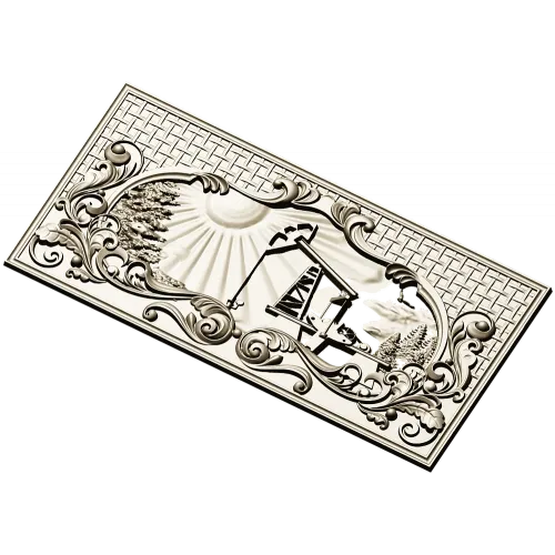 Sunrise Pumpjack decorative panel - STL for CNC