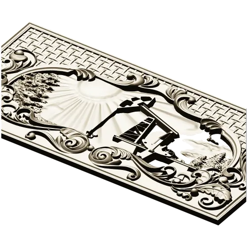 Sunrise Pumpjack decorative panel - STL for CNC