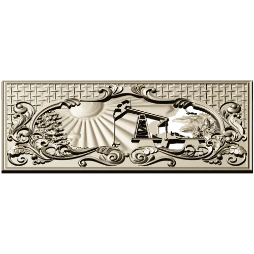 Sunrise Pumpjack decorative panel - STL for CNC