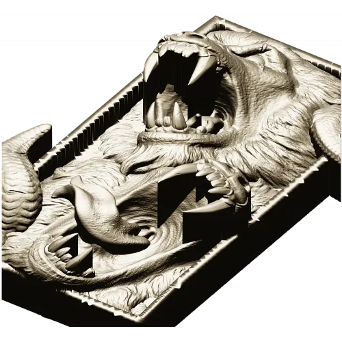 Барельеф "Двуглавый Рык" - 3D модель STL для ЧПУ