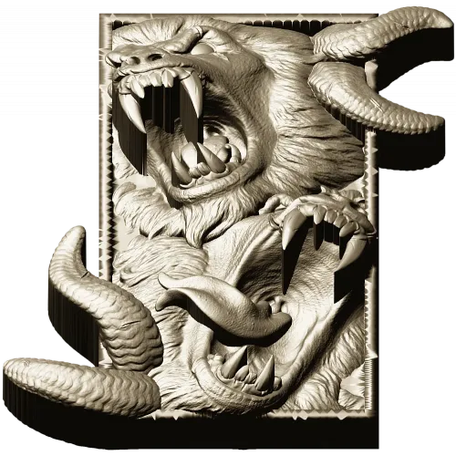 Барельеф "Двуглавый Рык" - 3D модель STL для ЧПУ