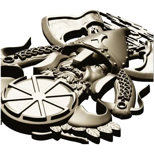 Славянский воин-щитодержатель - 3D модель STL для ЧПУ