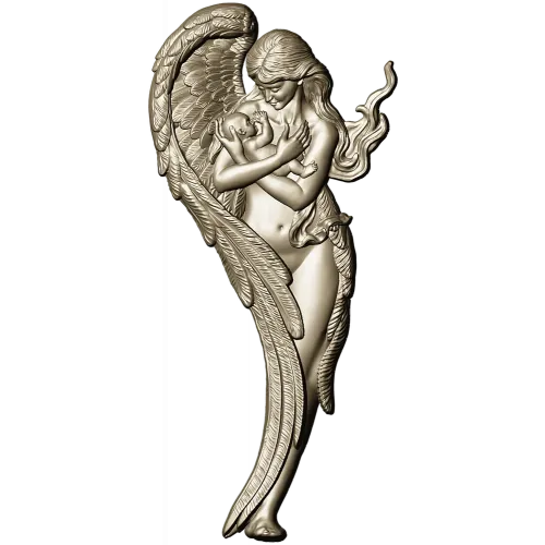 Angel holding baby - high-relief STL for CNC