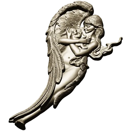 Angel holding baby - high-relief STL for CNC