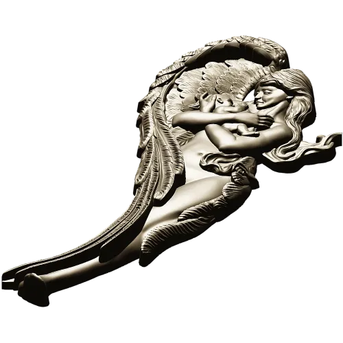 Angel holding baby - high-relief STL for CNC
