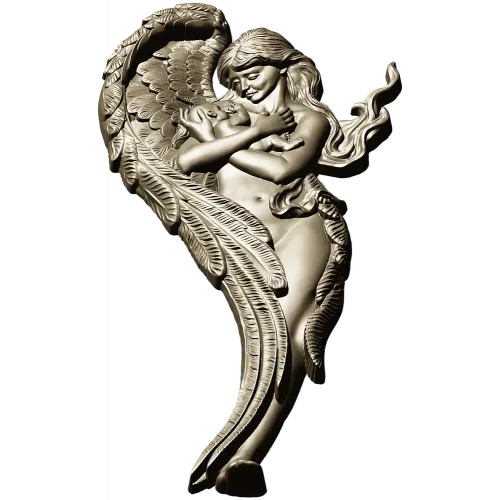 Angel holding baby - high-relief STL for CNC