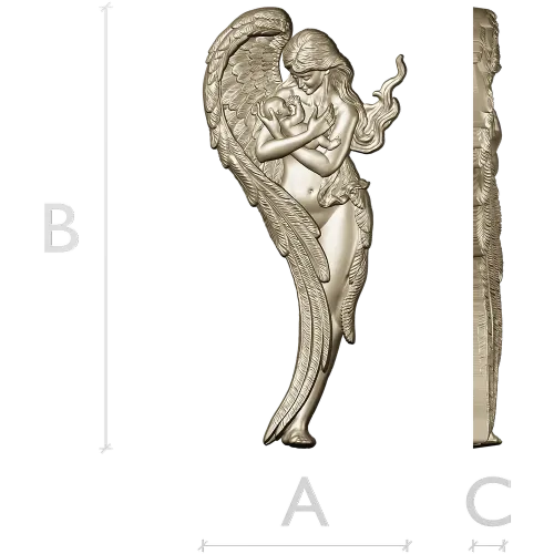 Angel holding baby - high-relief STL for CNC