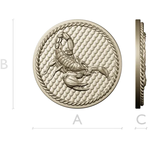 Scorpio medallion 3D model (STL) for CNC routing