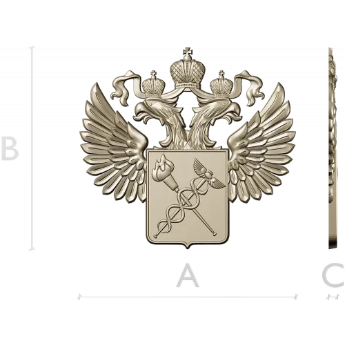 Двуглавый орёл с медицинским щитом - STL барельеф для ЧПУ